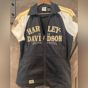 Harley zip up shirt